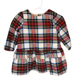 Gap Baby Tartan Plaid Ruffle Dress - French Vanilla - 6-12 Months - NWT